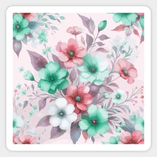 Pink Pastel Spring Flowers Sticker